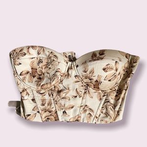Golden floral corset top